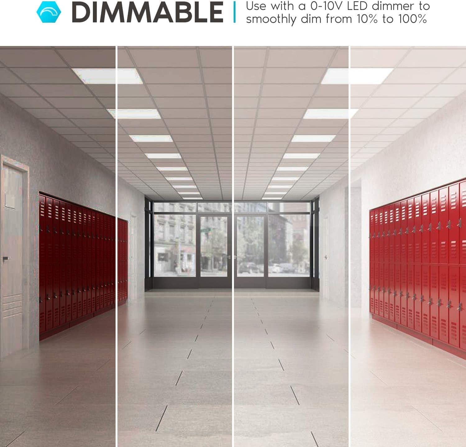 2×2 FT LED Light Flat Panel, 20/30/40W, Color Temperature Selectable 3K | 4K | 5K, Dimmable Recessed Drop Ceiling Lights, 2500/3750/5000 Lumens, Lay in Fixture for Office, 120-277V, UL DLC(6 Pack)