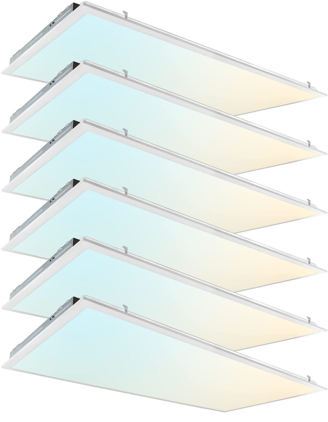 2×4 FT LED Light Flat Panel, 40/50/60W, Color Temperature Selectable 3K | 4K | 5K, Dimmable Recessed Drop Ceiling Lights, 5000/6250/7500 Lumens, Lay in Fixture for Office, 120-277V, UL DLC(6 Pack)